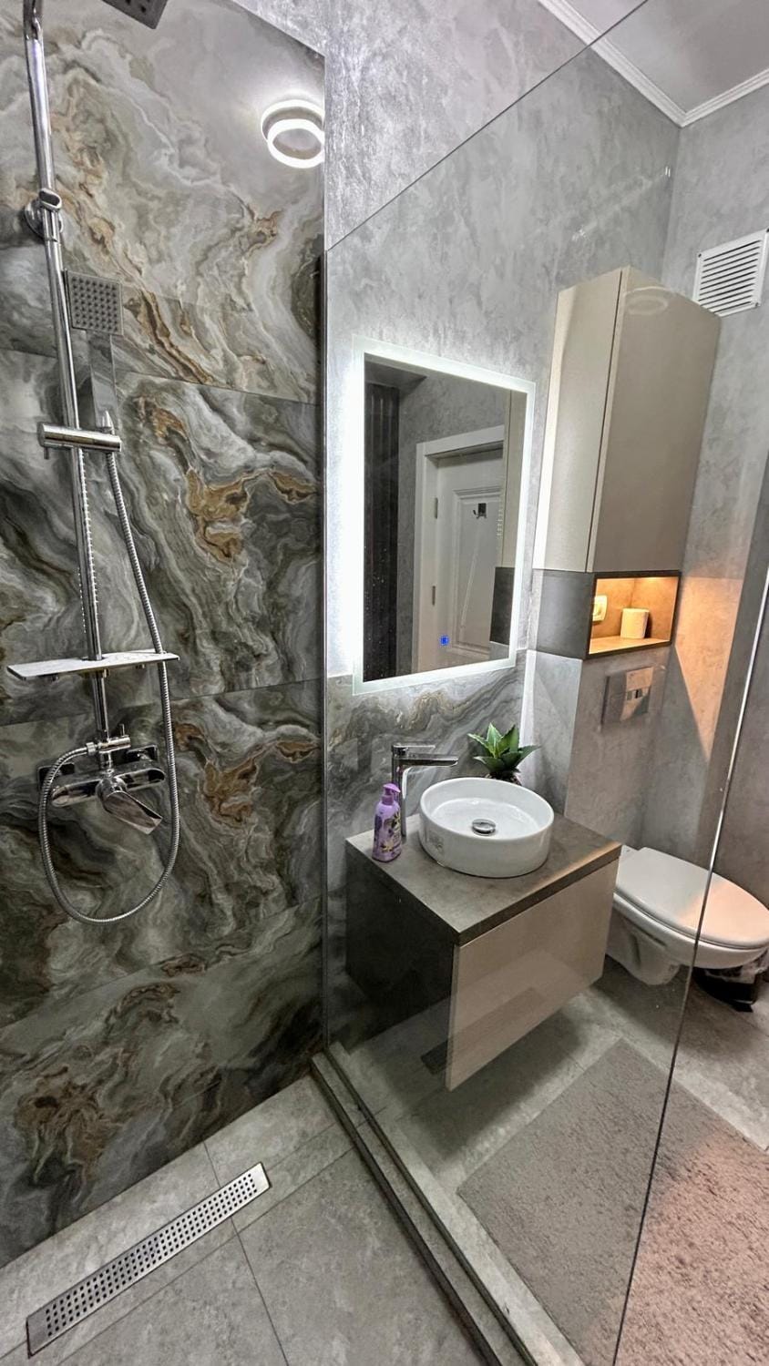 Shower, Toilet, towels