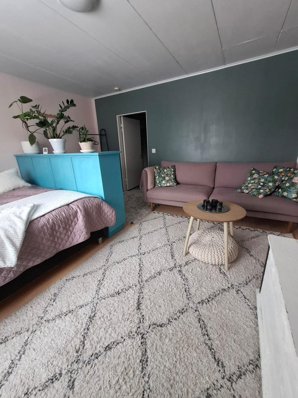 Bed, Living room, Photo of the whole room, Seating area, Bedroom