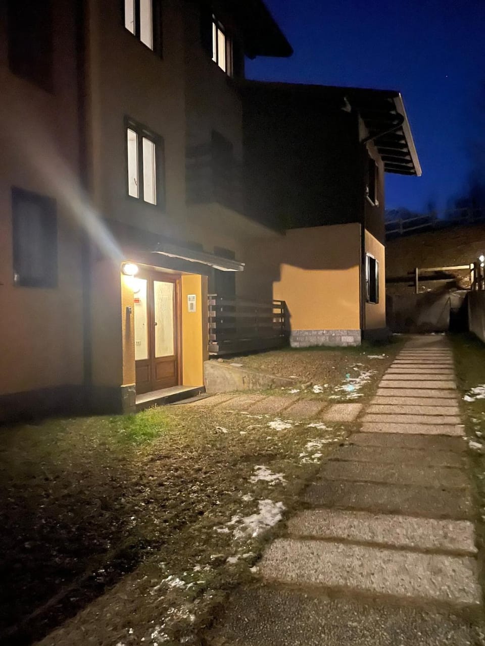 Property building, Night, Skiing, Street view