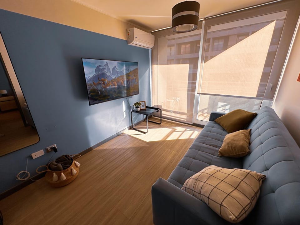 TV and multimedia, Balcony/Terrace, Living room, furniture, heating, air conditioner