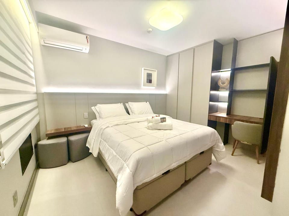 Bed, Photo of the whole room, Bedroom, towels, wardrobe, air conditioner