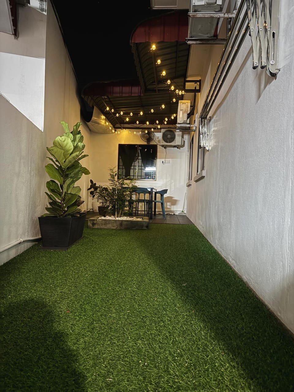 Patio, Night, Garden, Garden view