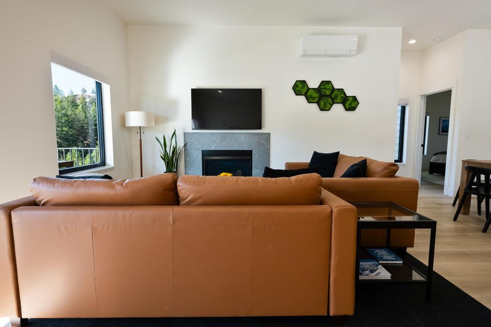 Living room, fireplace