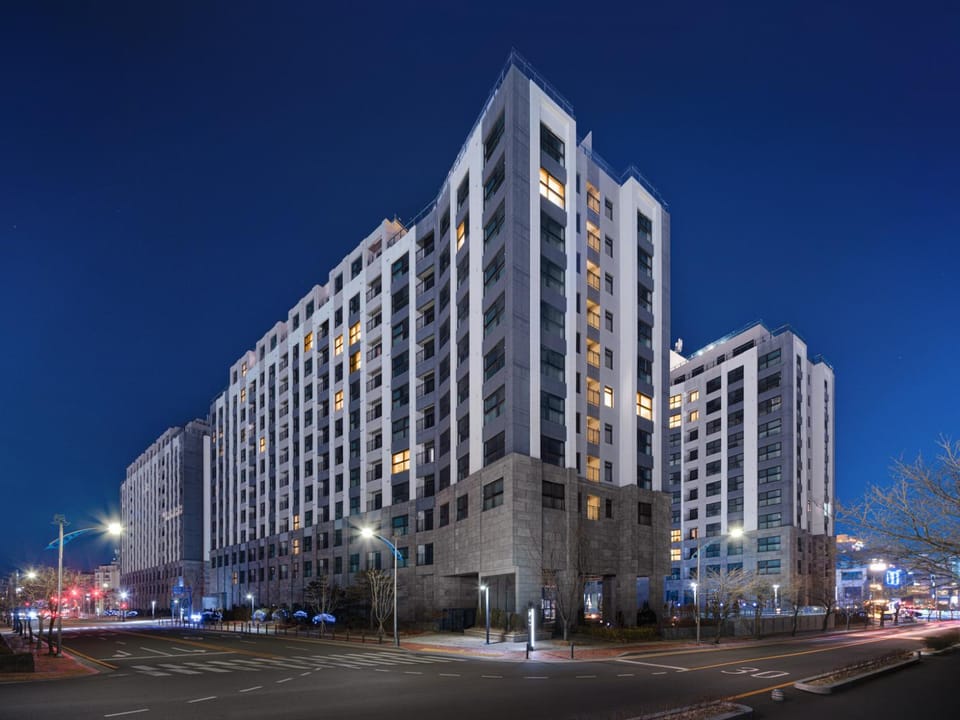 Property building, Night, City view, Street view