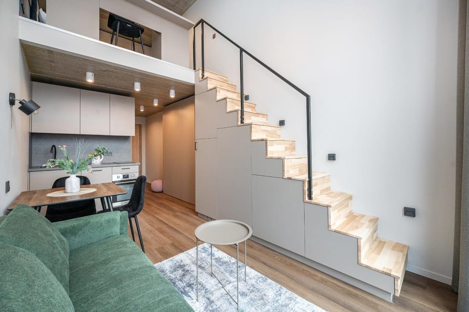 Kitchen or kitchenette, Living room, Dining area