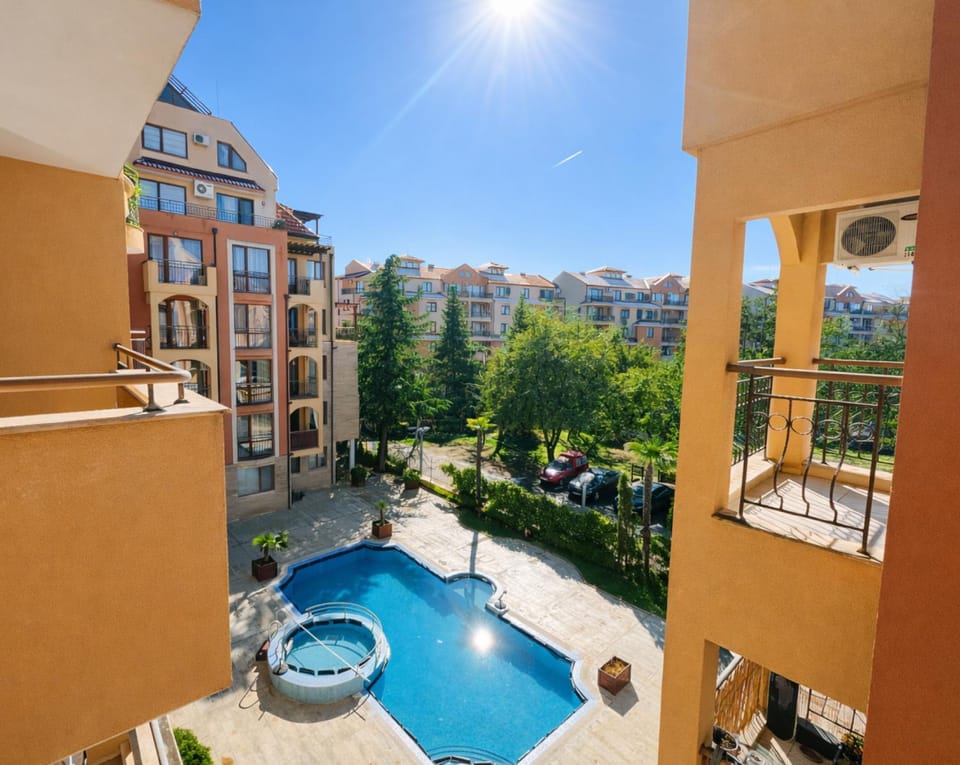 Patio, Balcony/Terrace, Pool view