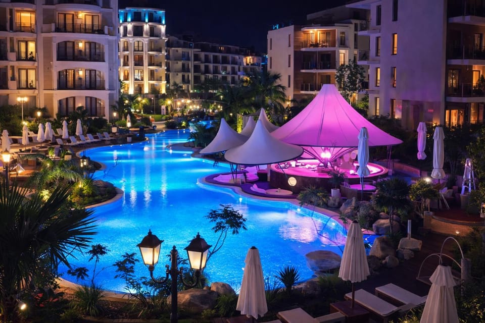 Night, Swimming pool, Swimming pool