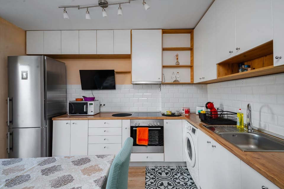 Kitchen or kitchenette, oven, stove, toaster