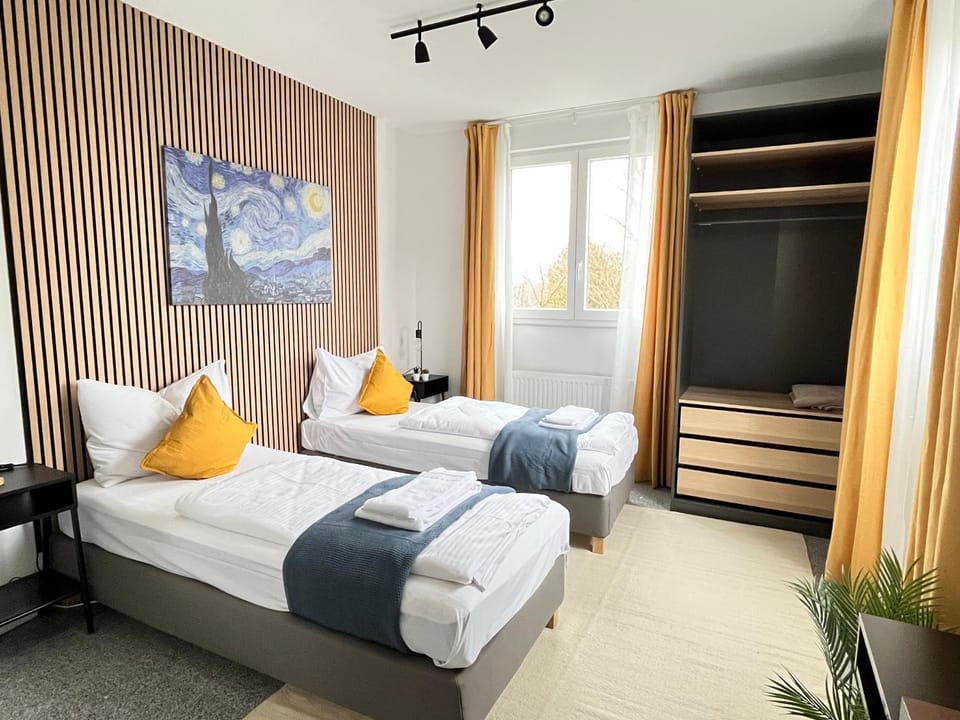 Bed, Photo of the whole room, Bedroom, towels, wardrobe