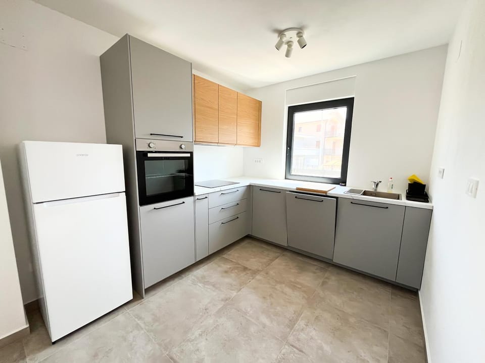 Kitchen or kitchenette, dishwasher, oven