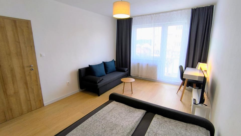 Bed, TV and multimedia, Living room, Photo of the whole room, Seating area, Bedroom