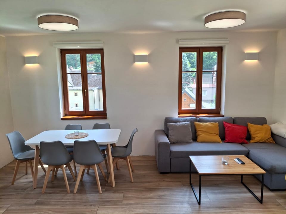 Living room, kitchen