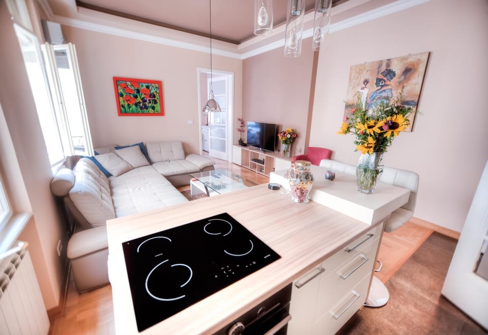 Day, Summer, TV and multimedia, Kitchen or kitchenette, Living room, Photo of the whole room, Decorative detail, Seating area, Dining area, On site