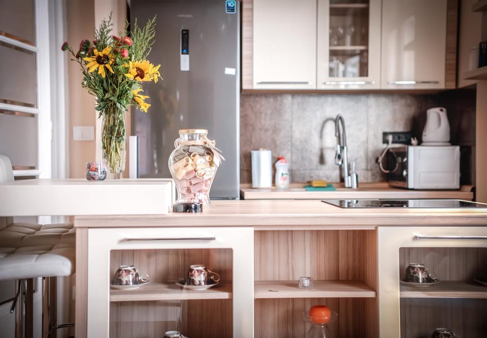 Coffee/tea facilities, Kitchen or kitchenette, Decorative detail, Dining area