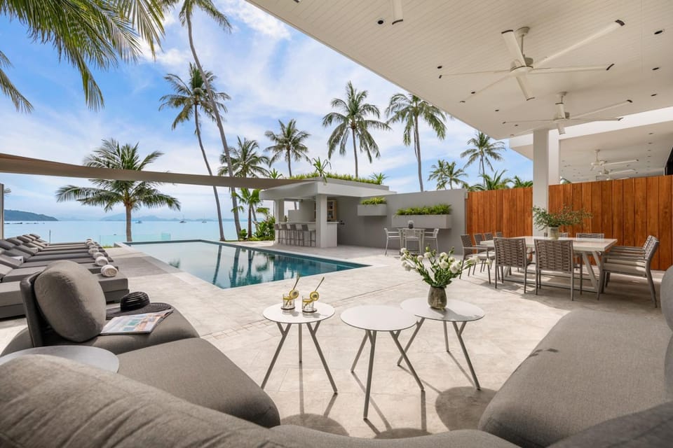 Patio, Natural landscape, Seating area, Pool view, Sea view, Swimming pool, sunbed