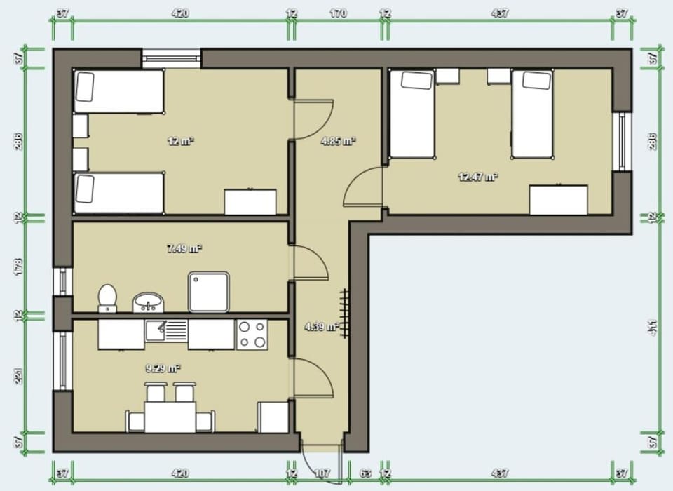 4 Bett Monteurwohnung in Zeithain Apartment in Saxony