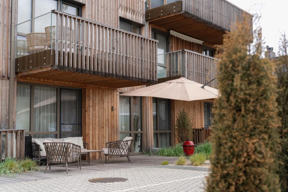 Property building, Patio, Day, Garden, View (from property/room), Dining area, Garden view