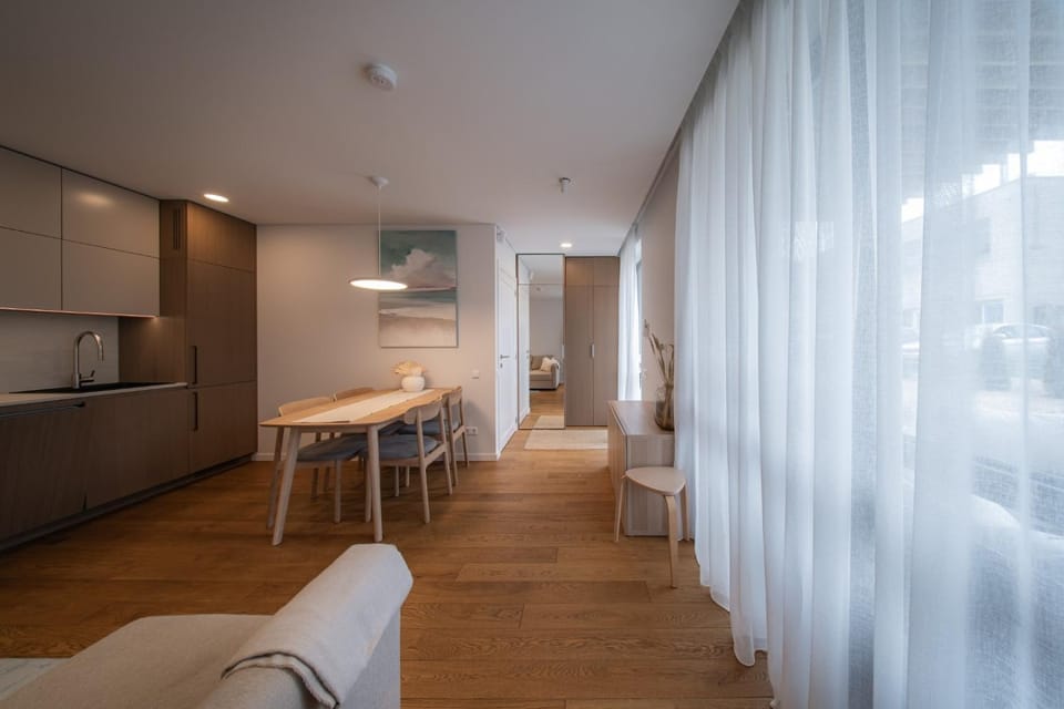 Kitchen or kitchenette, Living room, Dining area