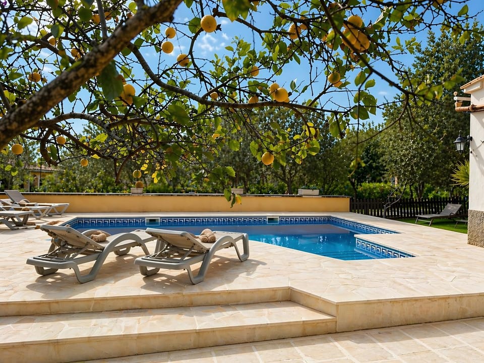 Property building, Living room, Swimming pool