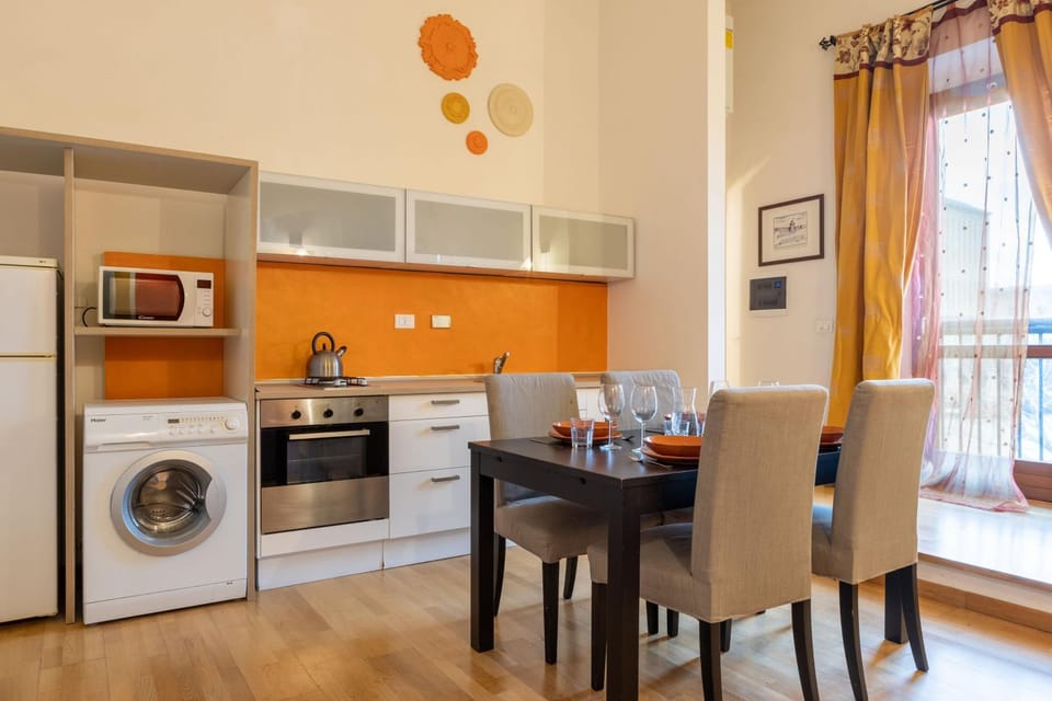 Kitchen or kitchenette, Living room, Dining area, stove