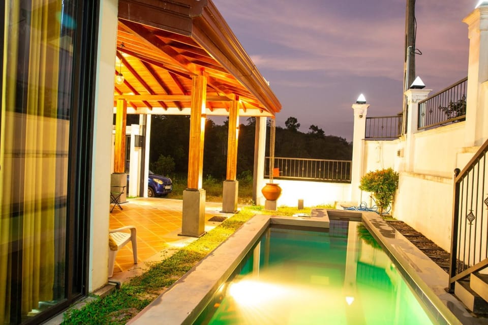Night, Pool view, Swimming pool