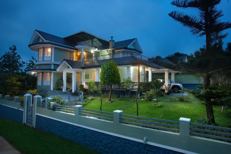 Property building, Night, Natural landscape, Garden, Garden view