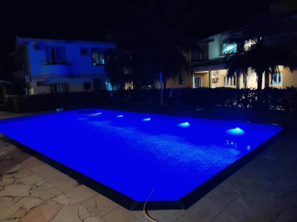Night, Pool view, Swimming pool, Swimming pool