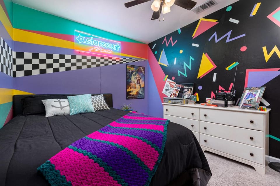 Bed, Game Room, Bedroom, Entertainment