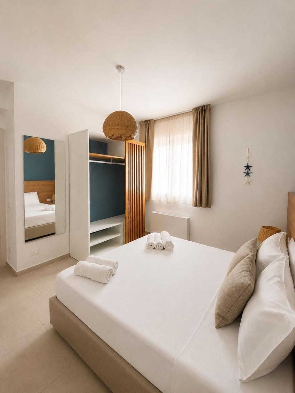 Bed, Photo of the whole room, Bedroom, towels, wardrobe