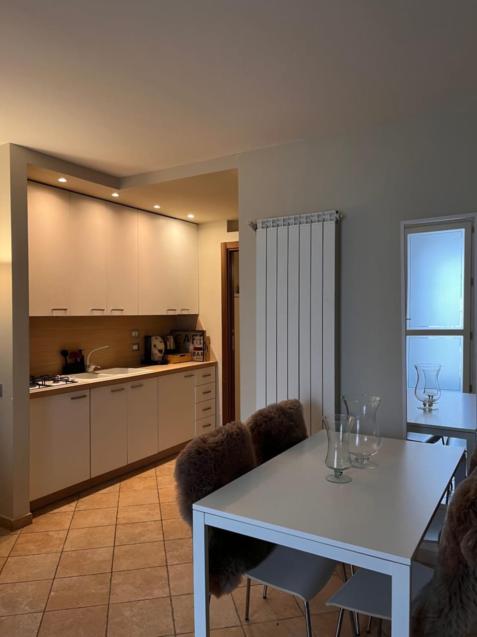 Kitchen or kitchenette, Living room, Dining area, stove