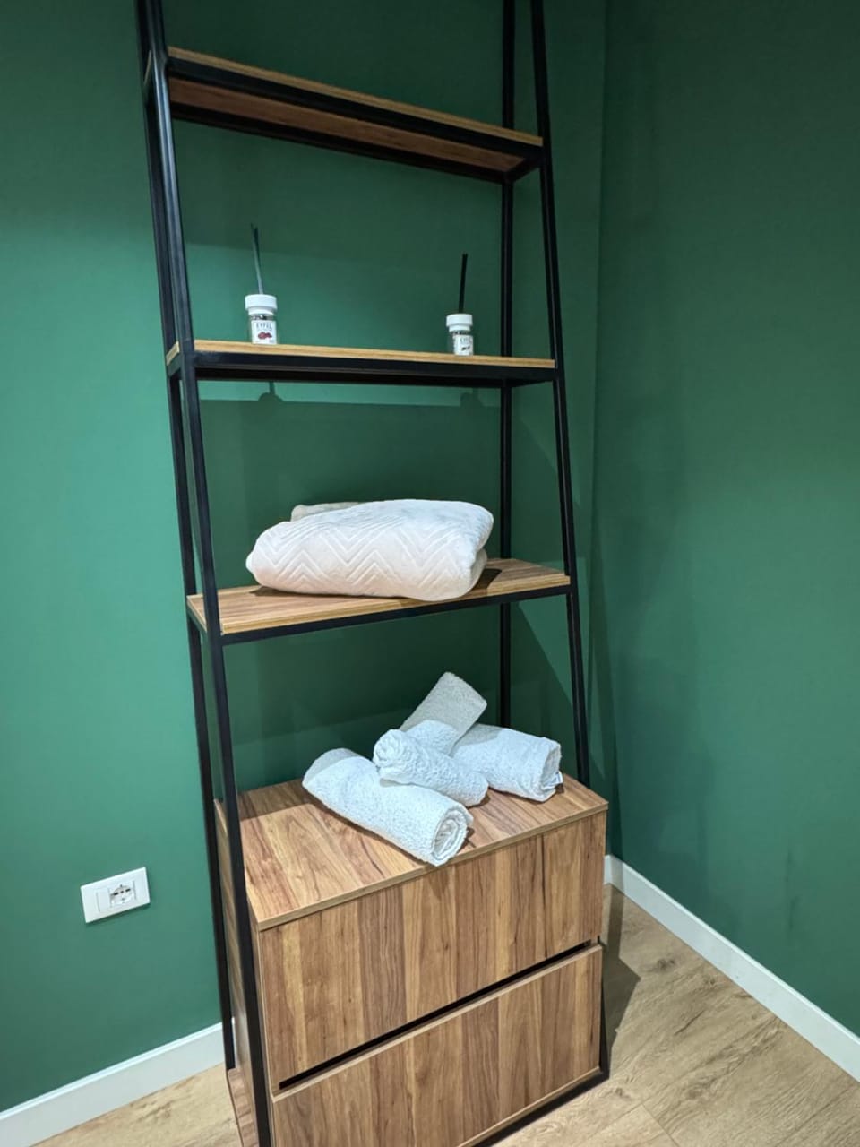 Bed, Photo of the whole room, Bedroom, bunk bed, towels, wardrobe