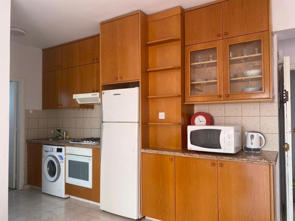 Kitchen or kitchenette, oven, stove, washing machine