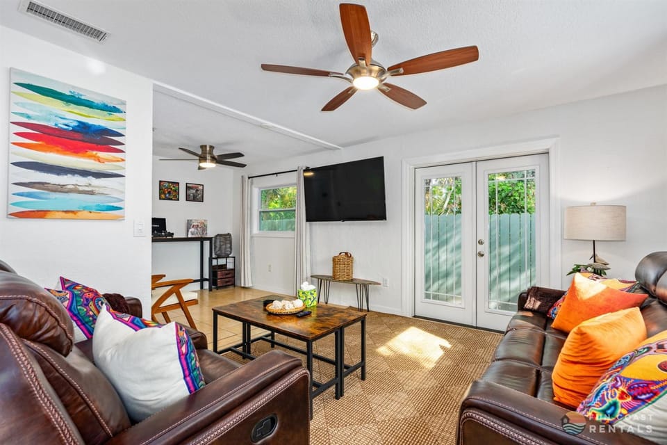 Dog Friendly Home with Private Yard, Office & Fire Pit! STEPS to the Beach! House in New Smyrna Beach