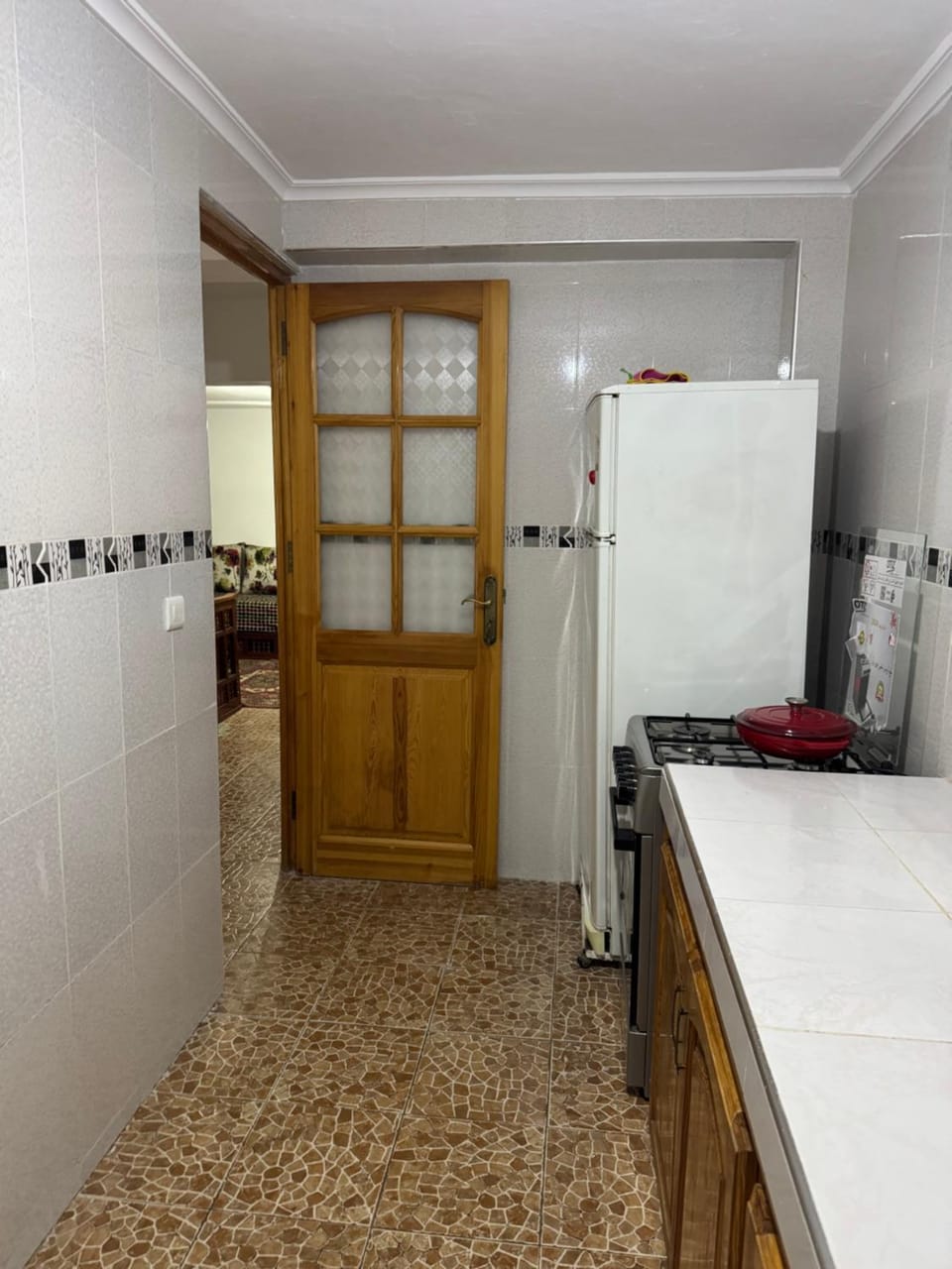 Kitchen or kitchenette, oven, stove