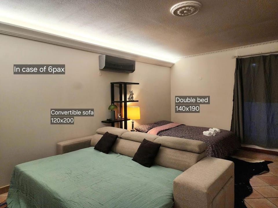 Bed, Living room, Photo of the whole room, Seating area, Bedroom