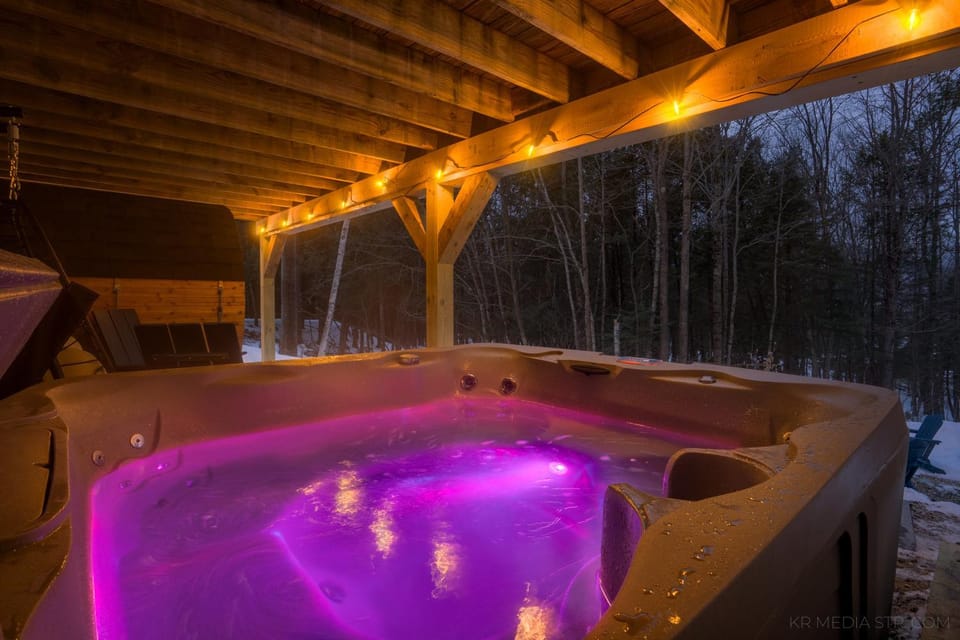 Night, Natural landscape, Hot Tub