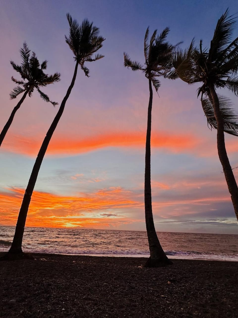 Beach, Sea view, Sunset
