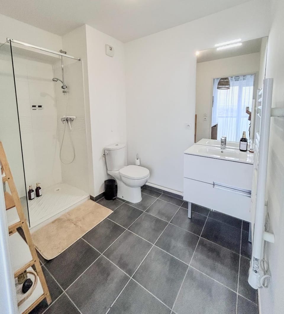 Shower, Toilet, Bathroom, towels