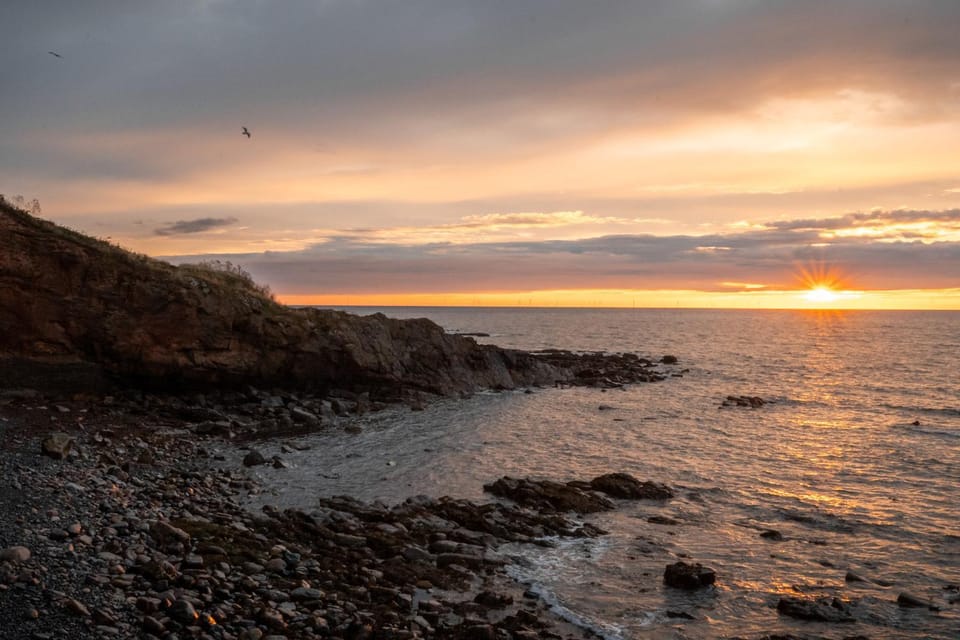Beach, Sea view, Sunset