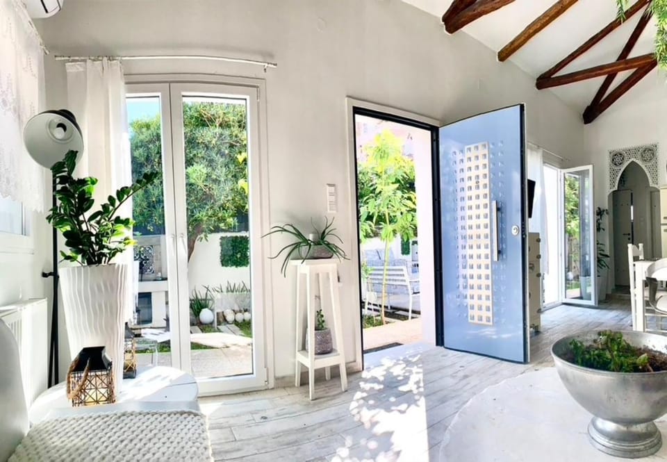 Property building, Living room, Garden view