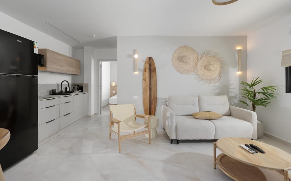 Living room, kitchen