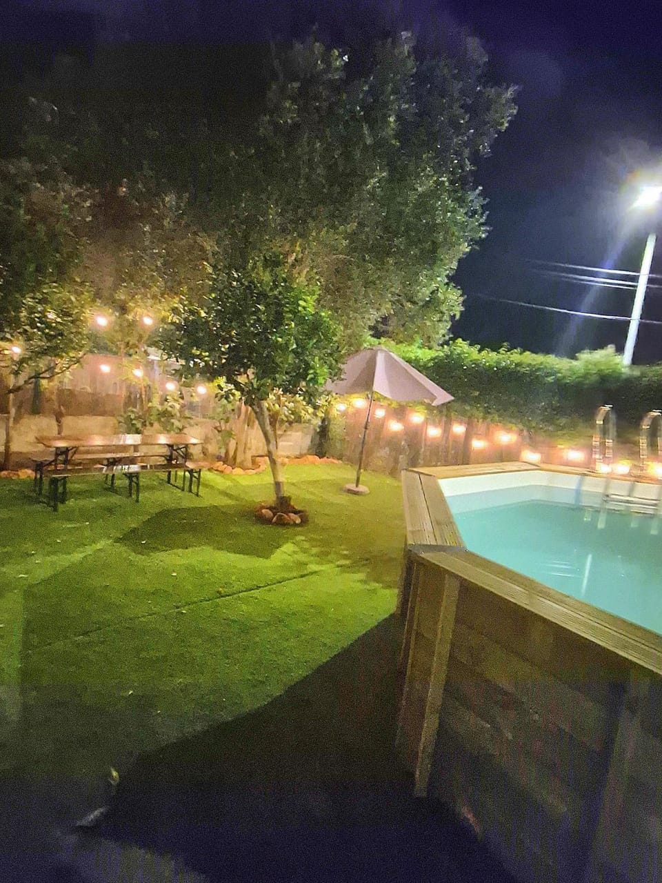Off site, Night, Garden, Swimming pool