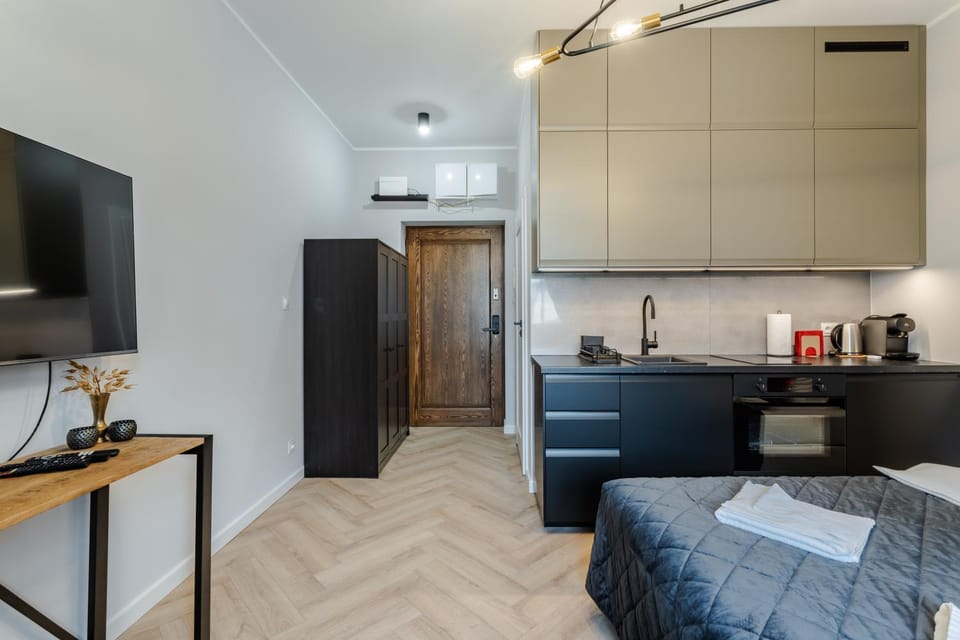 Bed, TV and multimedia, Coffee/tea facilities, Kitchen or kitchenette, Living room, Photo of the whole room, Seating area, Dining area, Bedroom, oven, stove