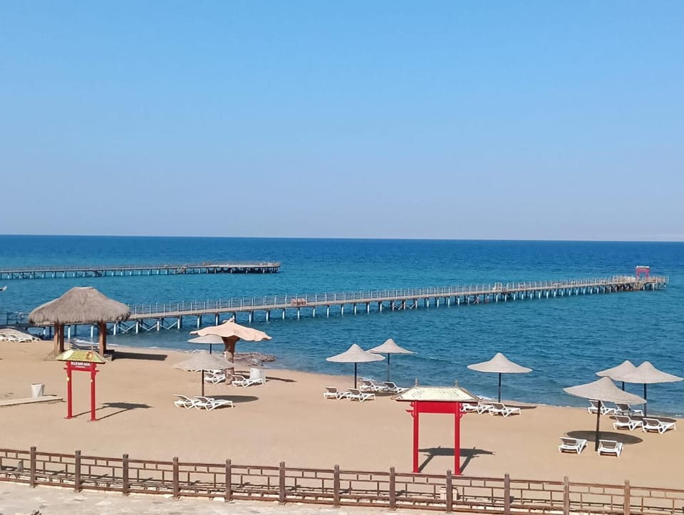 Day, Beach, Sea view, sunbed