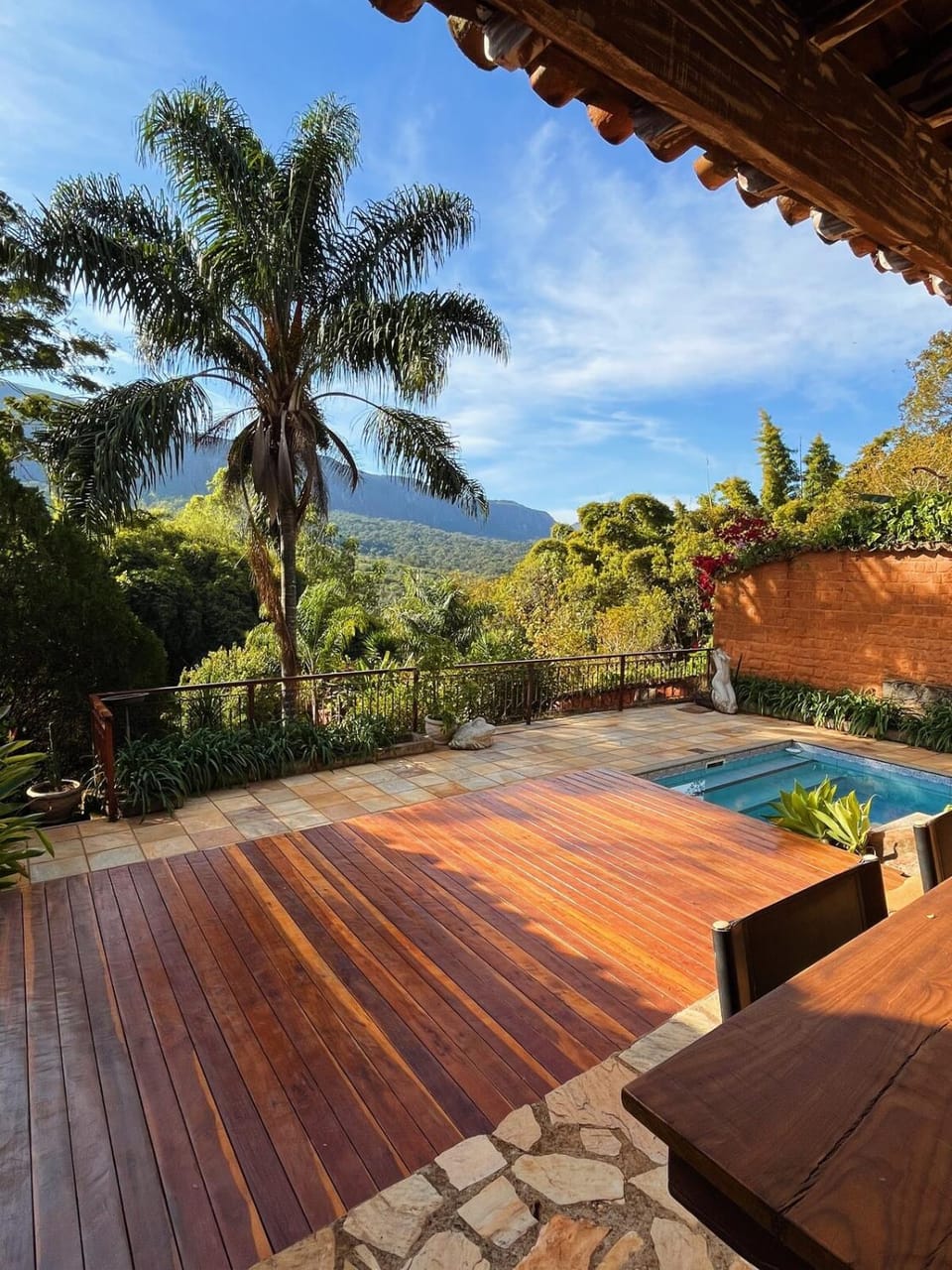 Patio, Natural landscape, Garden, Mountain view, Pool view, Swimming pool