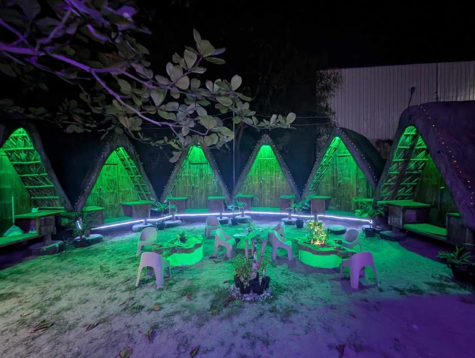 Night, Garden view, Inner courtyard view