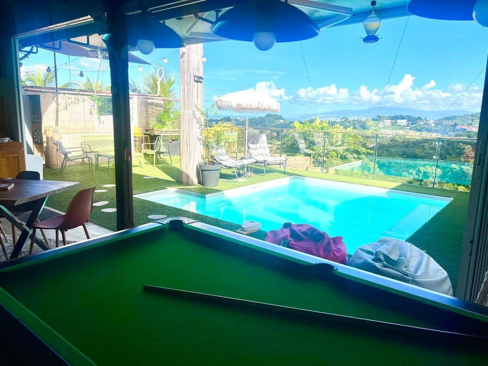 Natural landscape, Billiard, Dining area, Garden view, Mountain view, Pool view, Swimming pool, sunbed
