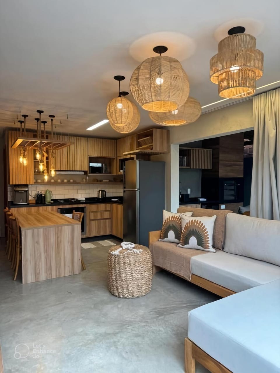 Kitchen or kitchenette, Living room, Dining area