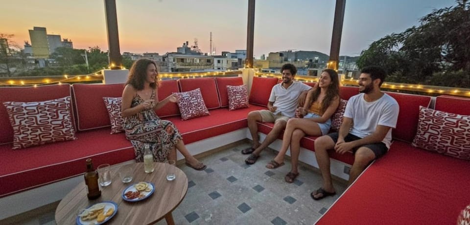 Balcony/Terrace, Food and drinks, Sunset, group of guests