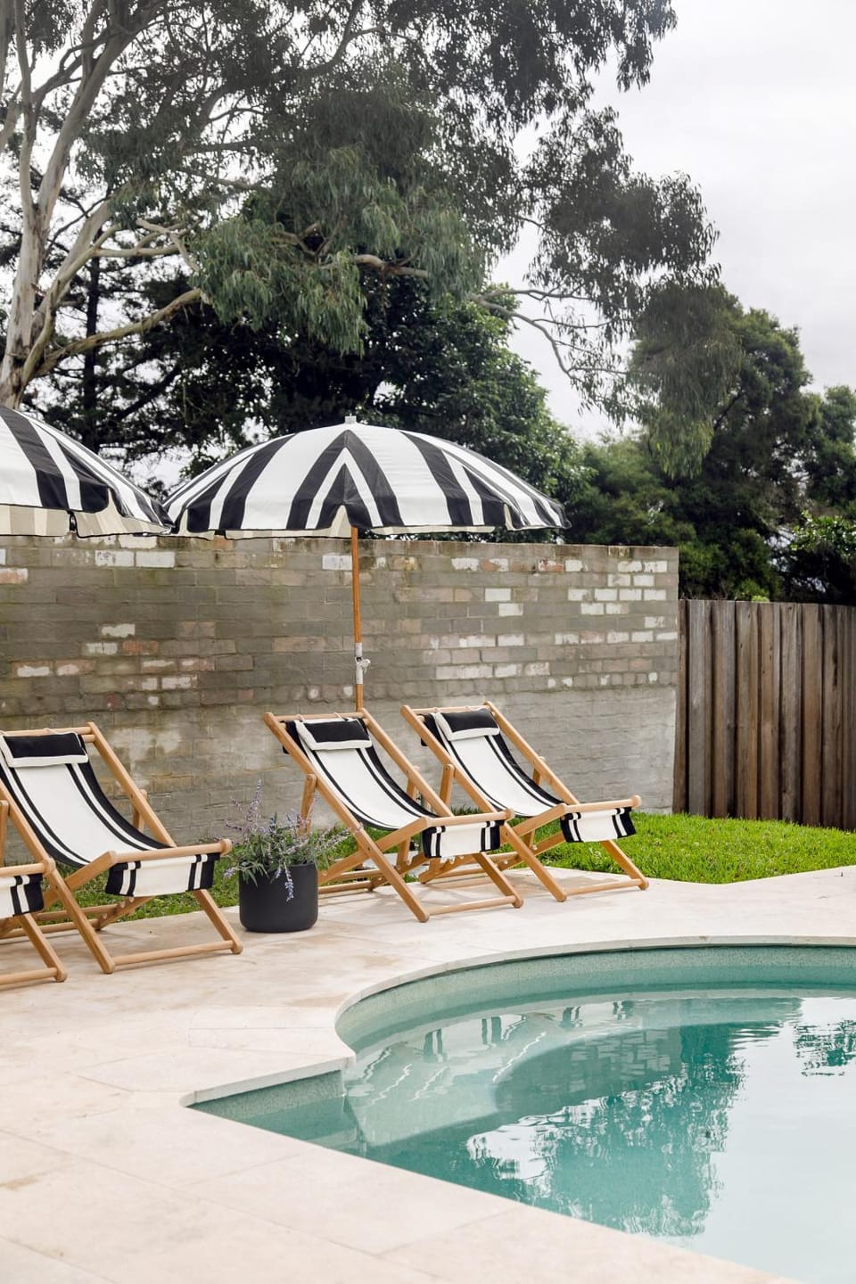 Swimming pool, sunbed